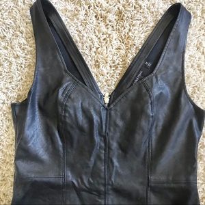 MINKPINK Black Leather Body-con Club Dress
